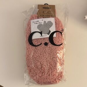 C.C Soft Pink Knit Mittens